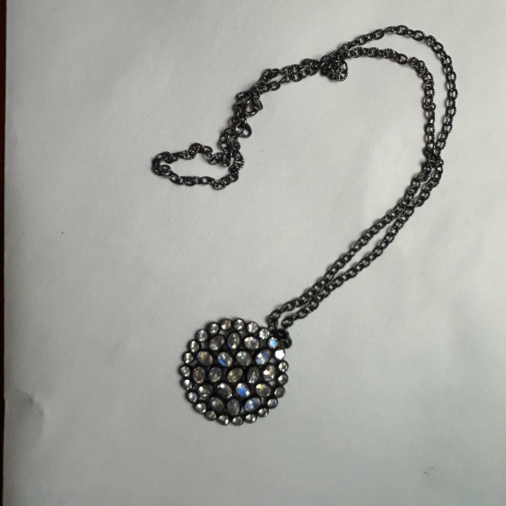 Black, round “diamond” necklace